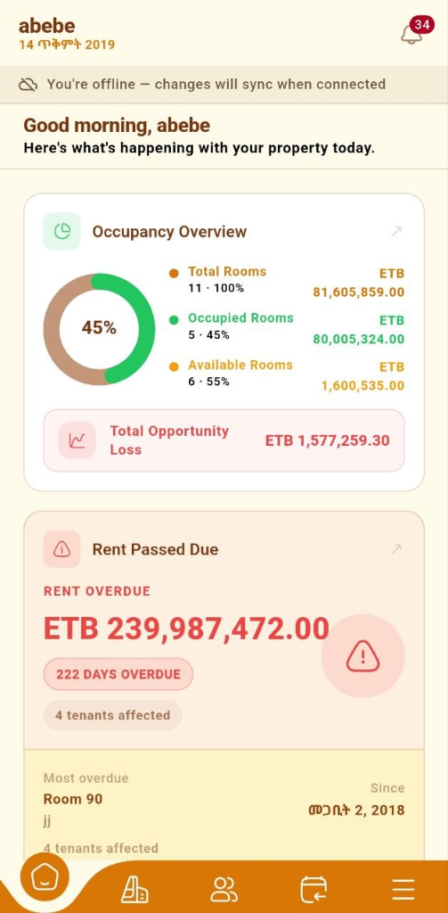 Esfam Rental mobile financial calculations